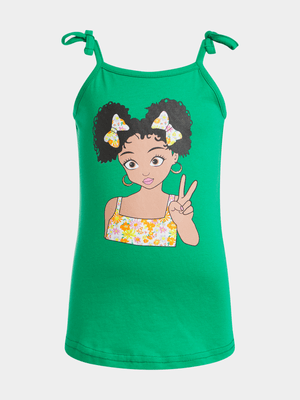 Jet Younger Girls Green Tropical Vest