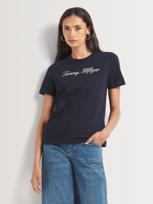 Women's Tommy Hilfiger Navy Nos Script T-Shirt