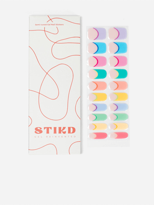 STIKD Multi  Semi Cured Gel Nail Stickers Rainbow State o