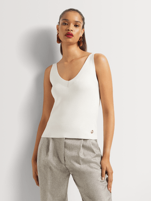 Luella Double V-neck Lurex Knit Vest