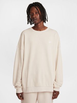 Nike Men's Club Fleece Ecru Oversized Sweat Top