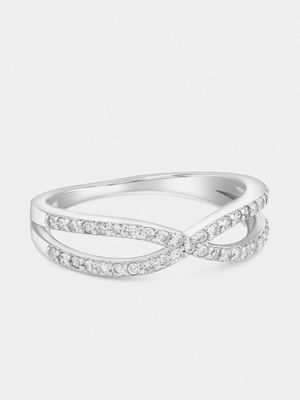 Sterling Silver Cubic Zirconia Infinity Promise Ring