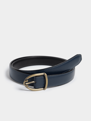 Fabiani Men's Navy Smart Leather Belt