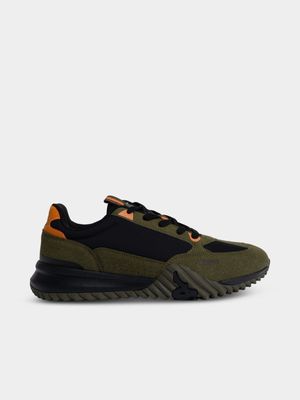 Mens Kappa Arklow1 Black/Green Sneaker