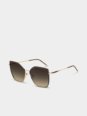 Hugo Boss Brown & Gold 58 Sunglasses