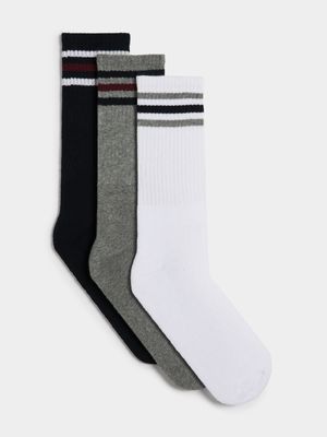 Jet Men's Multicolour 3 Pack Sport Socks