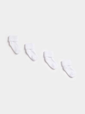 Jet Baby White 4 Pack Towelling Socks