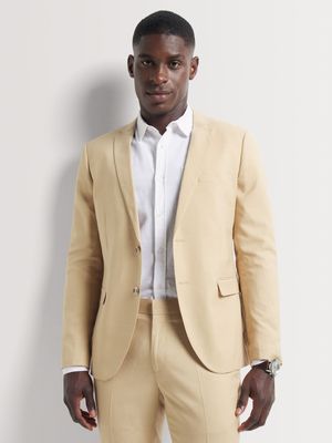 Men's Markham Skinny Linen Stone Suit Jacket