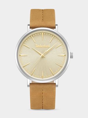 Timberland Ripton Stainless Steel Tan Leather Watch