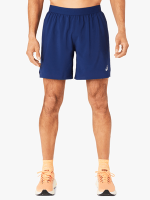 Mens Asics Road 2-in-1 7" Blue Shorts