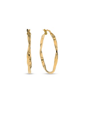 Yellow Gold, 30mmTwisted Hoop Earrings