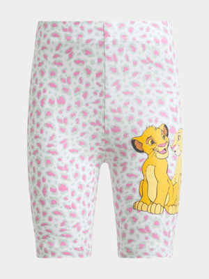 Jet Younger Girls White  Lion King Cycle Shorts