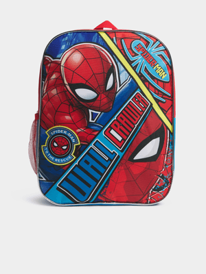 Jet Kids Red/Blue Spiderman School Backpack