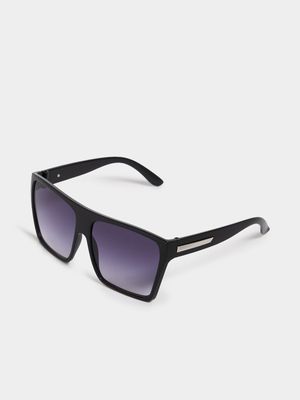 Jet Men's Black Retro Square Sunglasses