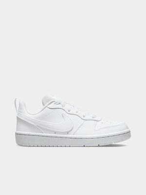 Junior Grade-School Nike Court Borough Low White Sneakers