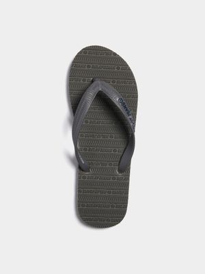 Men's Relay Jeans Print Rubber Grey/Navy Flip Flops