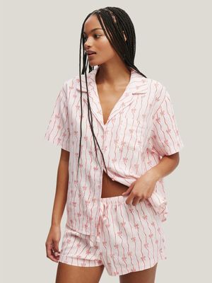 Women's Cotton On Pink Body Woven Sleep Set