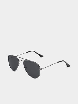 Boy's Grey Aviator Sunglasses