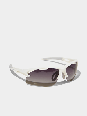 Men's Cotton On White The Accelerate Polarized Sunglasses