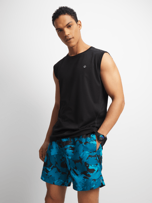 Mens TS Camo AOP Blue Volley Shorts