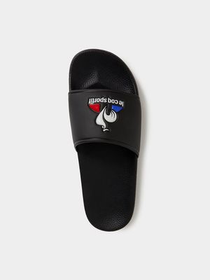 Men's Le Coq Sportif Black Slide Sandals