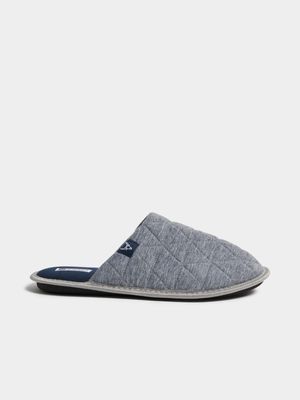 Men's Grey Quilt Slippers