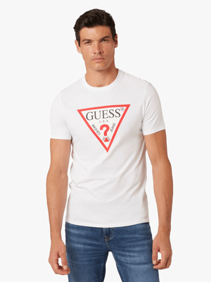 Men's Guess White Original Logo T-Shirt