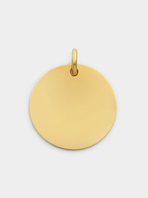 Yellow Gold & Sterling Silver Round Disc Pendant