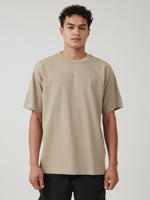 Men's Cotton On Beige Box Fit T-Shirt