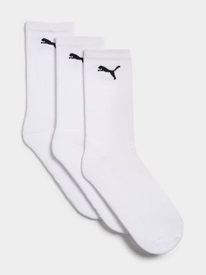 Puma Unisex 3 Pack Crew White Socks