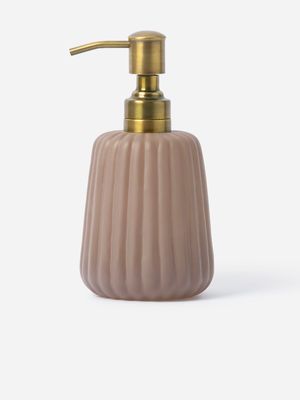 Soap Dispenser Fluted Glass Pink