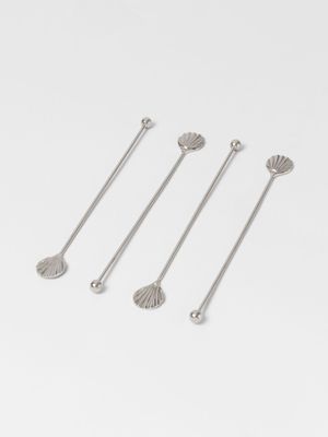 AH Silver Shell Cocktail Stirrer Set of 4