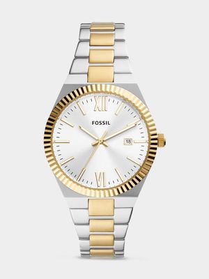 Fossil Women's Scarlette Silver & Gold Plated Stainless Steel Bracelet Watch