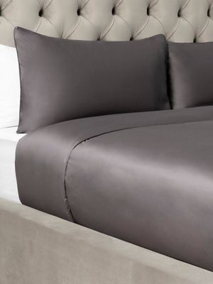 Grace Softest Gold Seal Certified Egyptian Cotton 200 Thread Count Duvet Cover Set Charcoal