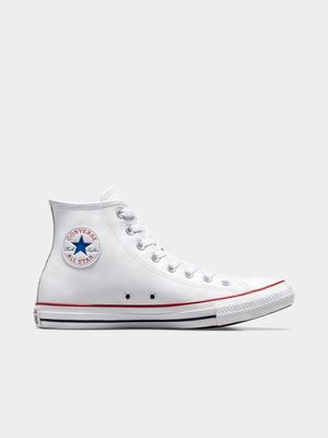 Mens Converse All Star Leather White Hi Top Sneaker