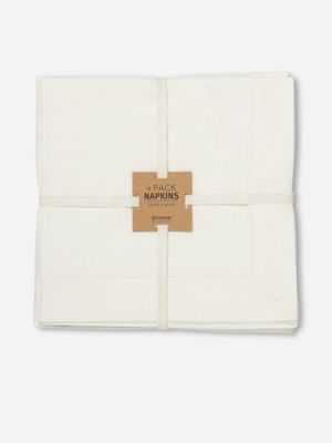 Cotton Wide Hem Napkins 4 Pack White