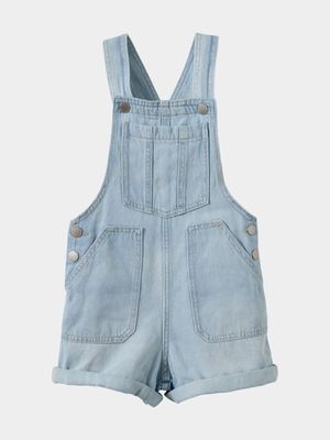 Cotton On Kids Girl Blue Edith Denim Shortall