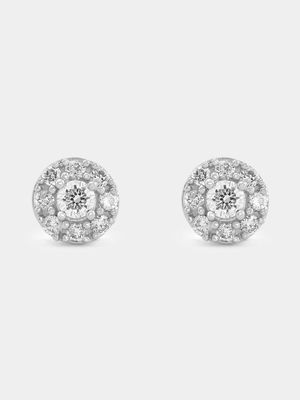 White Gold 0.3ct Lab Grown Diamond Women’s Halo Stud Earrings