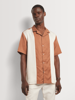 Men's Markham Stripe Lyocell Brown/Ecru Shirt