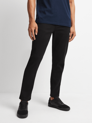 Jet Men's Black Tapered Jeans