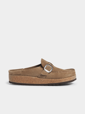 Birkenstock Women's Buckley Suede Taupe Clog