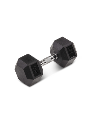 Everlast Hex 5kg Rubber Dumbbells - weights