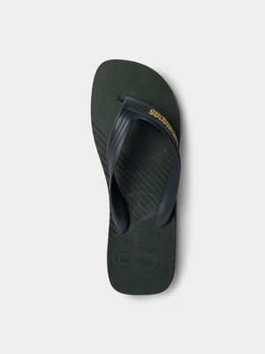 Mens Havaianas Dual Green/Olive Flip Flops