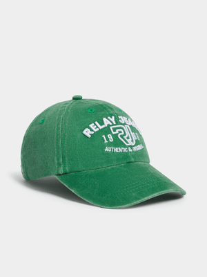 Men's Relay Jeans Washed Forest Green Peak Cap