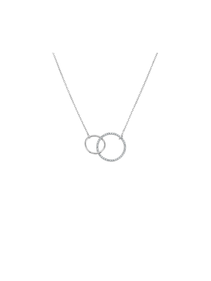 Sterling Silver Cubic Zirconia Double Circle Pendant