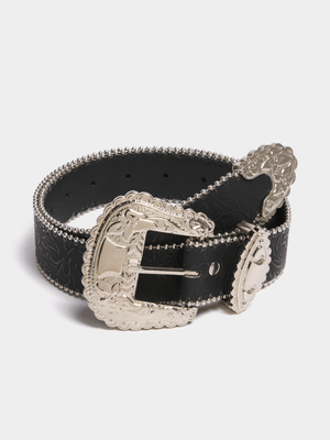 Women's Black Western Belt