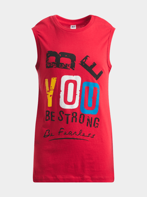 Jet Older Boys Red Be Strong Vest