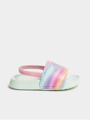 Younger Girl's Green Rainbow Slides