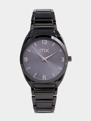 MX Black Plated Black Dial Bracelet Watch