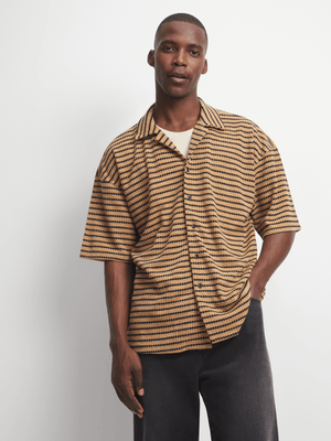 Jet Men's Black/Tan Stripe Shirt